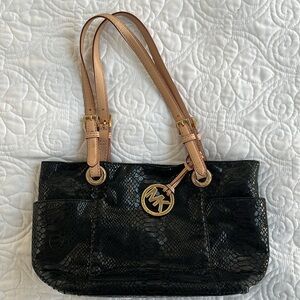 Michael Kors black snakeskin handbag